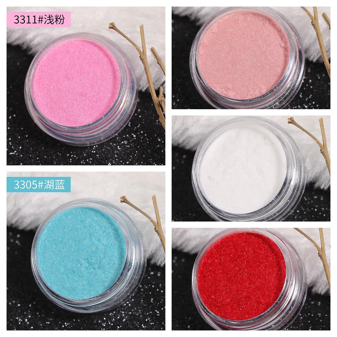 5 Jars Nail Fluff Flocking Powder for Nail Art Velvet Powder