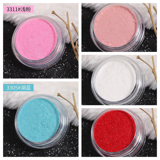 5 Jars Nail Fluff Flocking Powder for Nail Art Velvet Powder