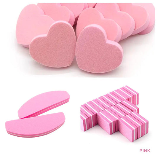 Mini Buffer Pink Square Heart Half Moon 2 Sided 100/180 Grit