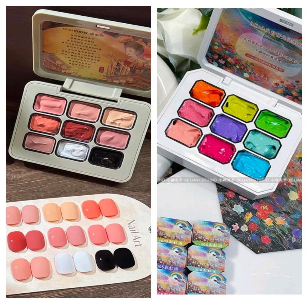 9 Grid Patting Gels Palette Summer and Fall Colors
