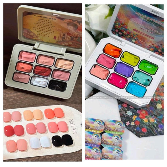 9 Grid Patting Gels Palette Summer and Fall Colors